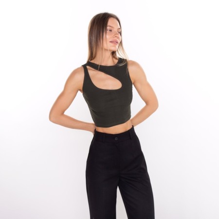 Top female, color dark green hacks, size 42 (s)