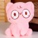 Soft toy "cat" with glasses, 20 cm, pink color