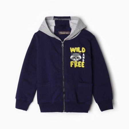 Kit for children (sweatshirt, trousers), dark blue color, height 86 cm-1
