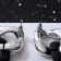Earrings Metal "Chain" diagonal, 2 hollow rhombus, silver-black color