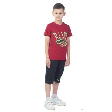 Costume for a boy, height 128 cm, burgundy color-4