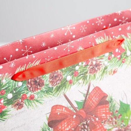 Craft horizontal package “I hasten to congratulate the New Year”, l 40 x 31 x 9 cm, new year-4