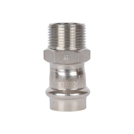 Adapter Rommer RSS-0021-002234, VPR-HR, D = 22 mm x 3/4 ", press, stainless steel