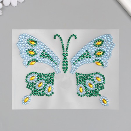 Stick plastic rhinestones "Butterfly" mix 12x16 cm-7