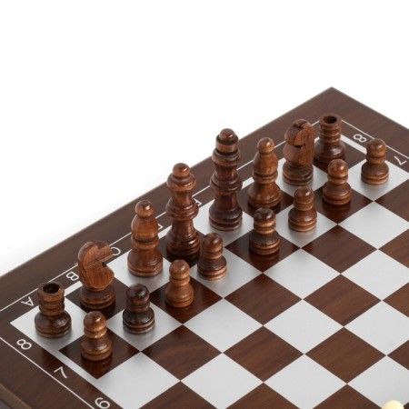 Set 4 in 1: chess, poker (100 chips, 2 decks, cubes 5 pcs), 24 x 24 cm-7
