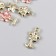 Decor for creativity metal, rhinestones "Pink flower with leaves" gold 1.1x2 cm