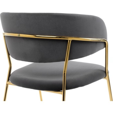 CHAMELIA chair Kamelia metal/velor, gold/gray 57x55x80 cm-5