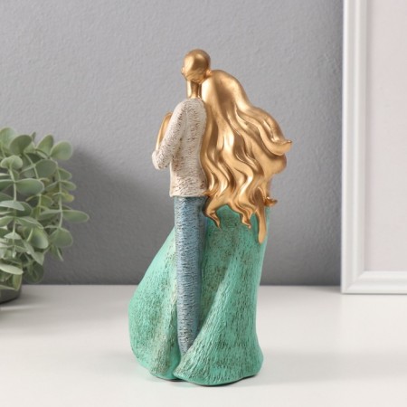 Souvenir Polystone "The couple holds hands" beige green 8x10x22 cm-2