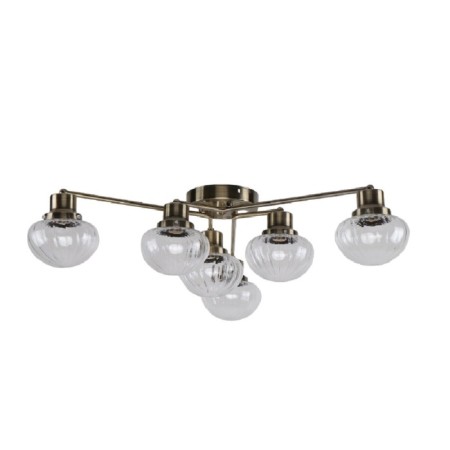 Lamp Ceiling Economic Court 10096/6AB CL, 6x60W, E27, 18x80x80 cm, bronze color