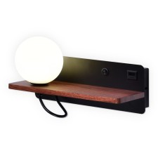 Wall lamp with a switch, USB port and Ambrella Light, Wall, FW521, G9, 4200K, Black Black, Dark Tree