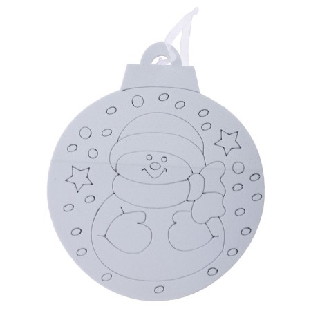 Christmas tree decoration for coloring "Snowman" 4 pcs., Brush-2