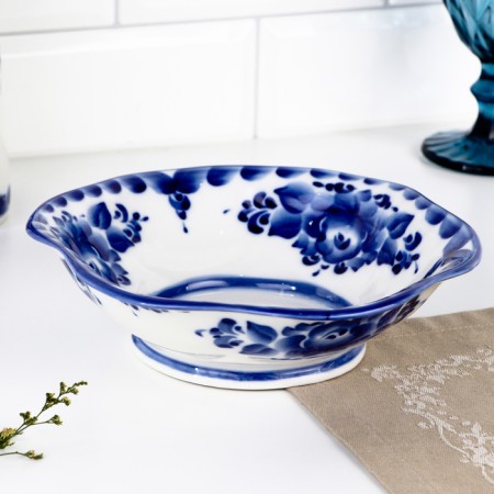 Plate "Waiting", 21 × 21 × 6 cm, Gzhel-1