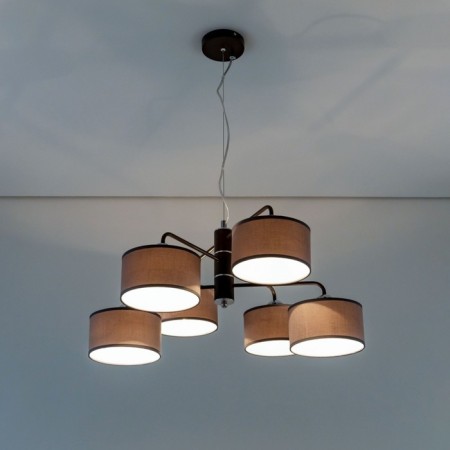 Suspended chandelier Citilux "Form" CL428261, 6x60W, E27, brown color-6