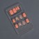 Flower overhead nails, 12 pcs, with adhesive plates, soft square shape, peach/milk color