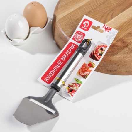 A lobe knife for the cheese “Assistant”, 22 cm, with a metal pen, black color-1