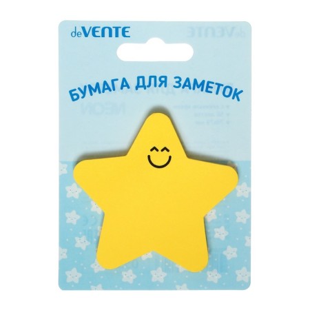 Block with a sticky edge of 70 x 70 mm, Devente Funny Notes, 50 sheets, 80 g/m, curly, neon, mix x 4 types-5