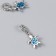Bale with a suspension metal for creativity "Turtle" silver, rhinestones 0.9x1.1 cm