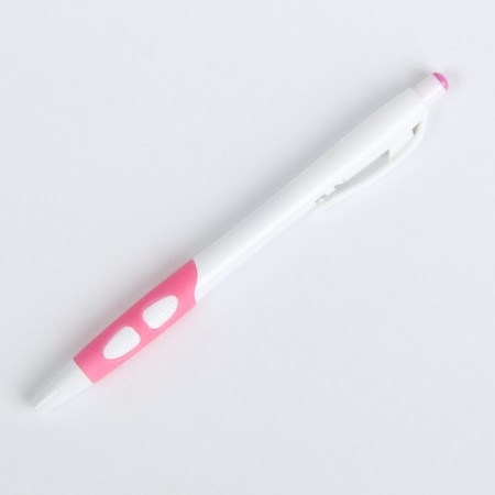 Ballic handle, 0.5 mm, blue rod, white body with a rubber holder, mix-2