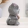 Piggy bank "Cat with flower" gray, 18 cm