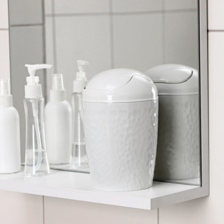 Garbage container desktop Tule, 1 l, d = 11.2 cm, h = 17.5 cm, the color is light gray