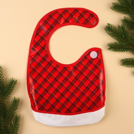 New Year's bib for “Best baby”, waterproof on Velcro, with a pocket, gift packaging, crumb I-4