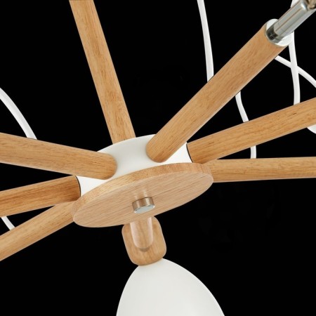 Ceiling EVOLUCE lamp. Sle103802-07. Balcamo. 7x60 watts, E27, 75x75x45 cm, color light wood, white-6