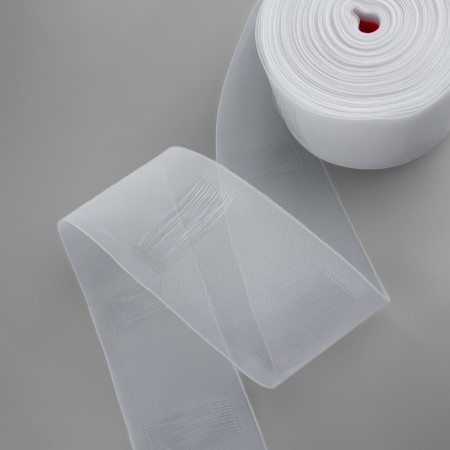 The curtain tape is pipe, organza, 10 cm, 50 ± 1 m, the color is transparent-3