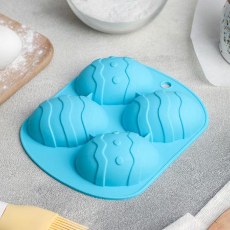 The form for baking the share "Easter. Easter egg ”, 15 × 12.6 × 2.5 cm, 4 cells, color mix-5