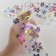 Fatin with snowflakes, with multi -colored embossing, 7.5 cm, 11 ± 1 g/sq.m, 9.1 ± 0.5 m, white color No. 33