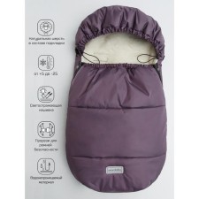 Winter fur envelope Snowy Baby, size 85 cm, purple color