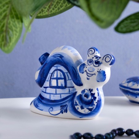Souvenir "Snail with a house", 9 cm, gzhel-1