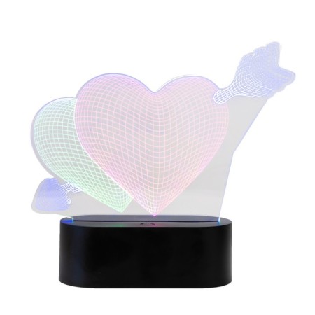 Sensor lamp "2 hearts" LED USB (90cm) from 3xa Black Black 18x5.5x18 cm-10