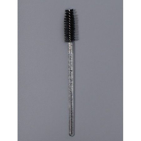 Brushes for eyebrows and eyelashes, set - 10 pcs, 10 cm, black/transparent color-3