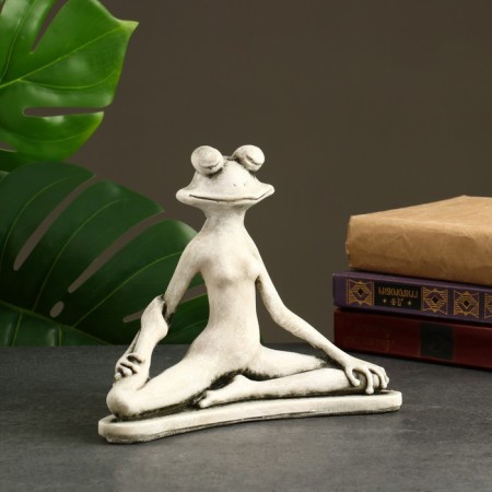 Figure "Frog Yog Lotos" 16x21x11sm, Gray Stone