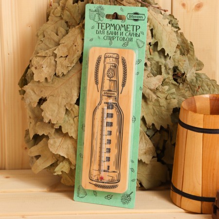 Thermometer alcohol "bottle", wooden 140 s-8