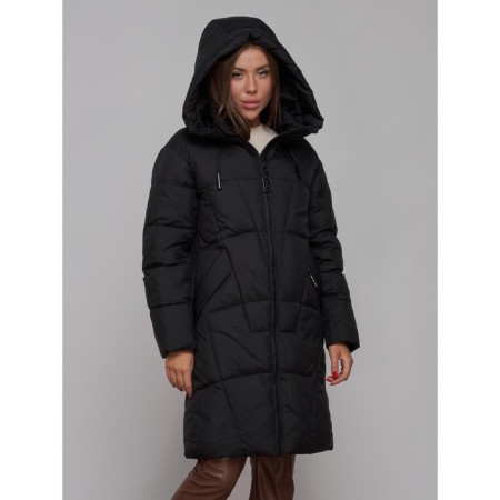 Coat insulated winter female, size 48, black color-6