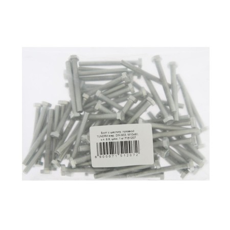 Bolt "Tundra Krep", with a hexagonal head, galvanized, Din933, M10x80 mm, 1 kg-3
