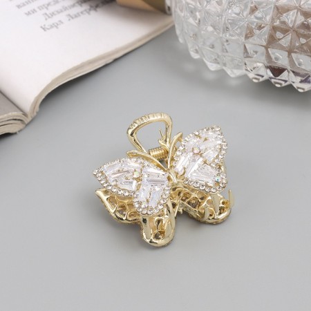 Hair crab "Dorothy" butterfly, 4 cm, gold