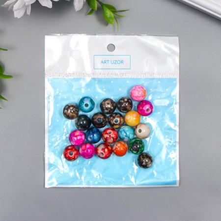 Beads for creativity plastic "Marble. Assorted" d = 1.2 cm set 20 g-2