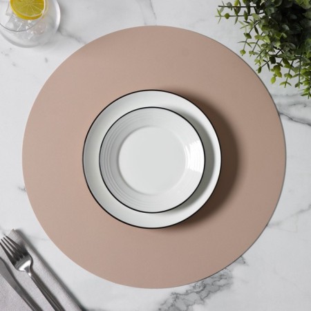 Serving napkin on the table "TEM", D = 38 cm, peach color-4