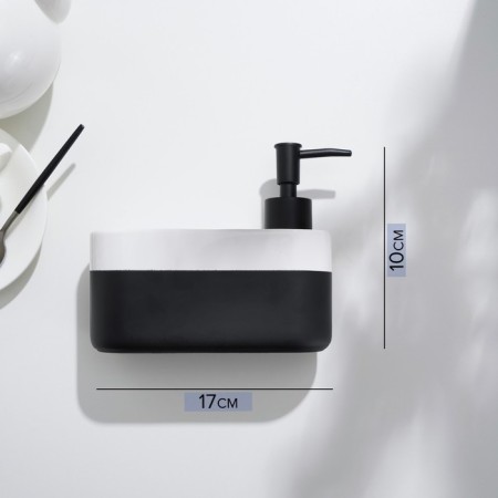A soap dispenser with a Savanna Lines sponge stand, 400 ml-2