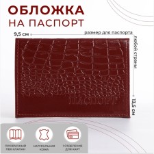 Cover for passport, burgundy color