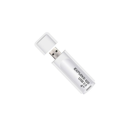 Flashka Exployd 620, 4 GB, USB2.0, Thu up to 15 MB/s, PBU up to 8 Mb/s, white