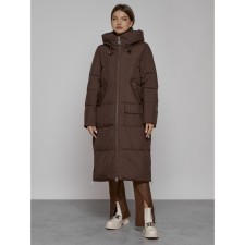 Coat insulated winter female, size 46, dark brown color