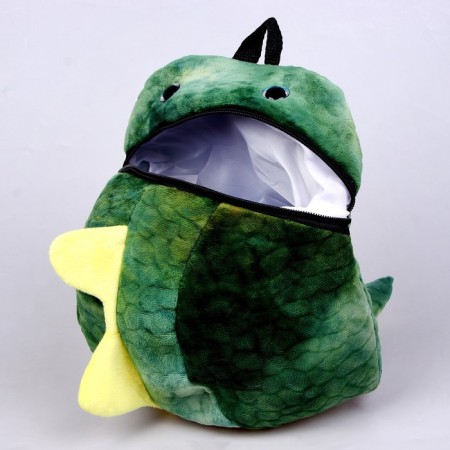Baby plush backpack for the boy "Dinosaur", green color, 26x10x24 cm-1