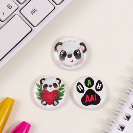 Icons sunset set 3 pcs d = 25 mm "panda" 7x7 cm-2