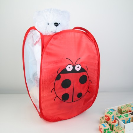 Basket-grid of the deed "ladybug", folding, 32 × 32 × 52 cm, red color-2