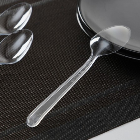 Spoon of plastic disposable "premium", 18 cm, transparent color-1
