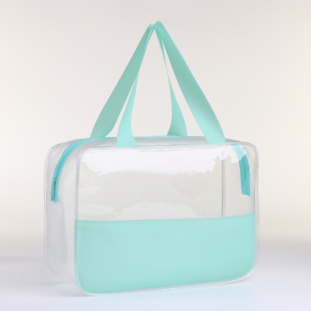 Lightning cosmetic bag, green color