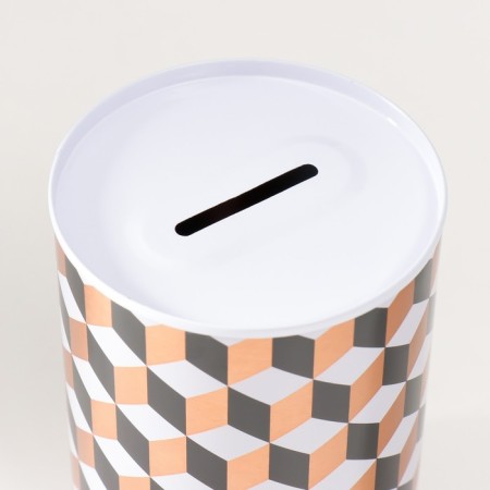 Piggy bank Metal "Sot/Cubes" mix 8x8x12.5 cm-4